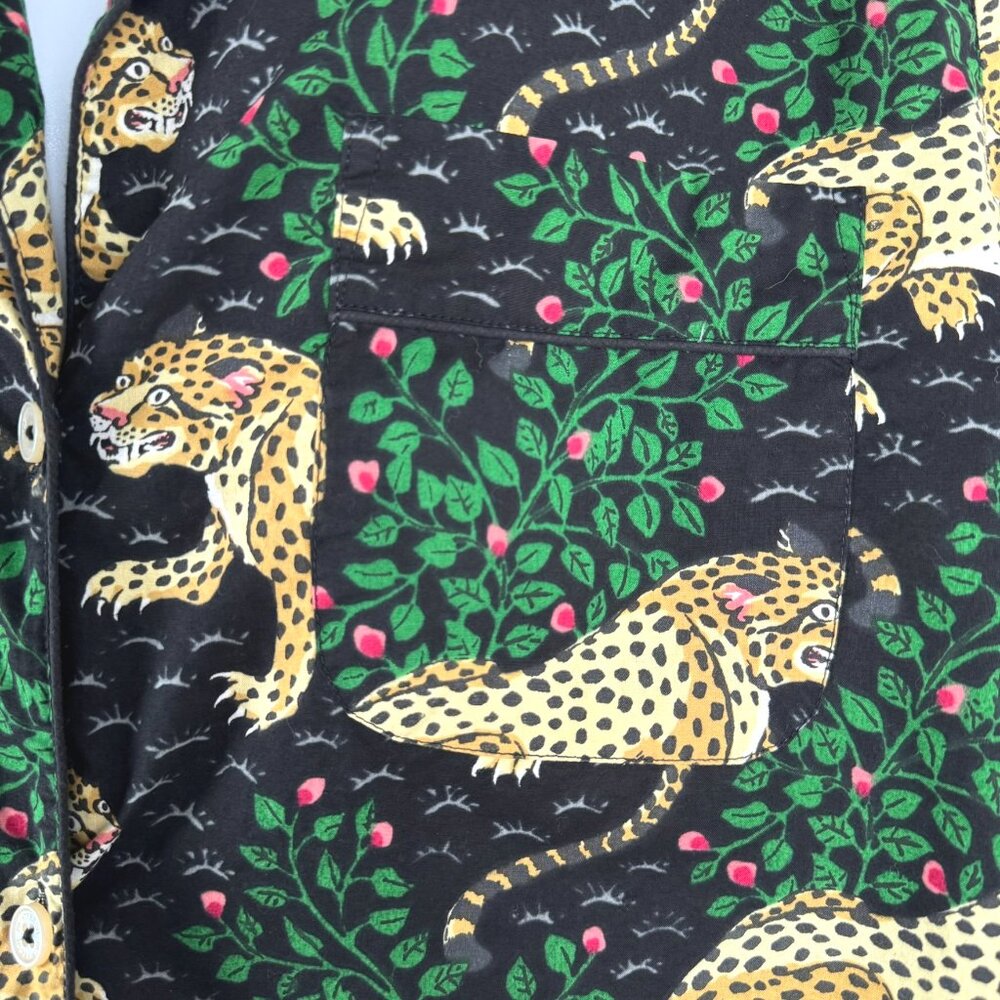 Printfresh Black Green Leopard Print Sleepshirt - Picture 4 of 9